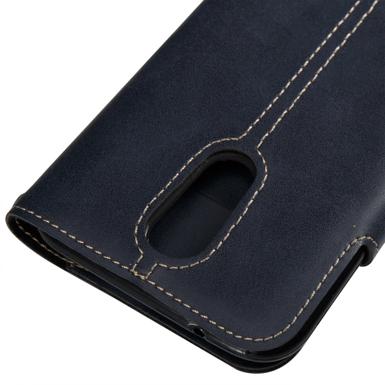 For LG K10 2017 (EU Version) Retro Crazy Horse Texture Horizontal Flip PU Leather Case with Card Slots & Wallet & Hand Strap