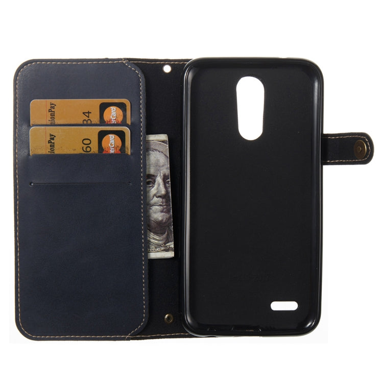 For LG K10 2017 (EU Version) Retro Crazy Horse Texture Horizontal Flip PU Leather Case with Card Slots & Wallet & Hand Strap