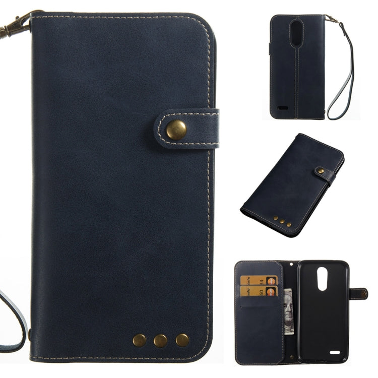 For LG K10 2017 (EU Version) Retro Crazy Horse Texture Horizontal Flip PU Leather Case with Card Slots & Wallet & Hand Strap