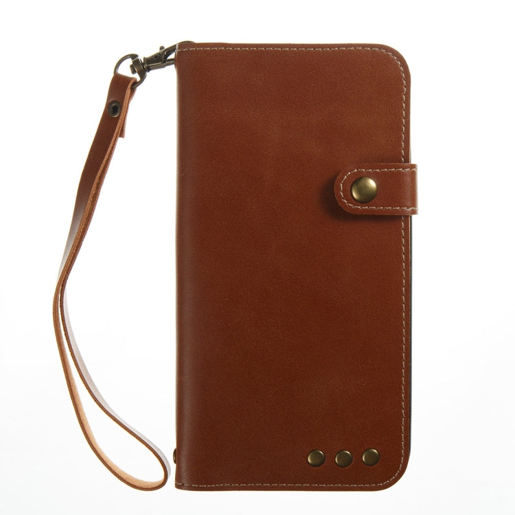 For LG K10 2017 (EU Version) Retro Crazy Horse Texture Horizontal Flip PU Leather Case with Card Slots & Wallet & Hand Strap