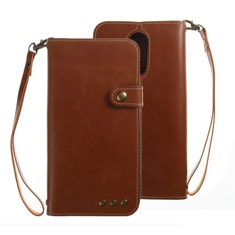 For LG K10 2017 (EU Version) Retro Crazy Horse Texture Horizontal Flip PU Leather Case with Card Slots & Wallet & Hand Strap