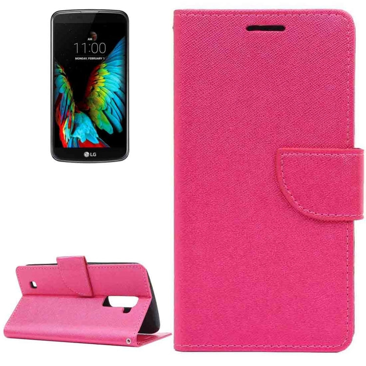 For LG K10 Cross Texture Leather Case with Holder & Card Slots & Wallet
