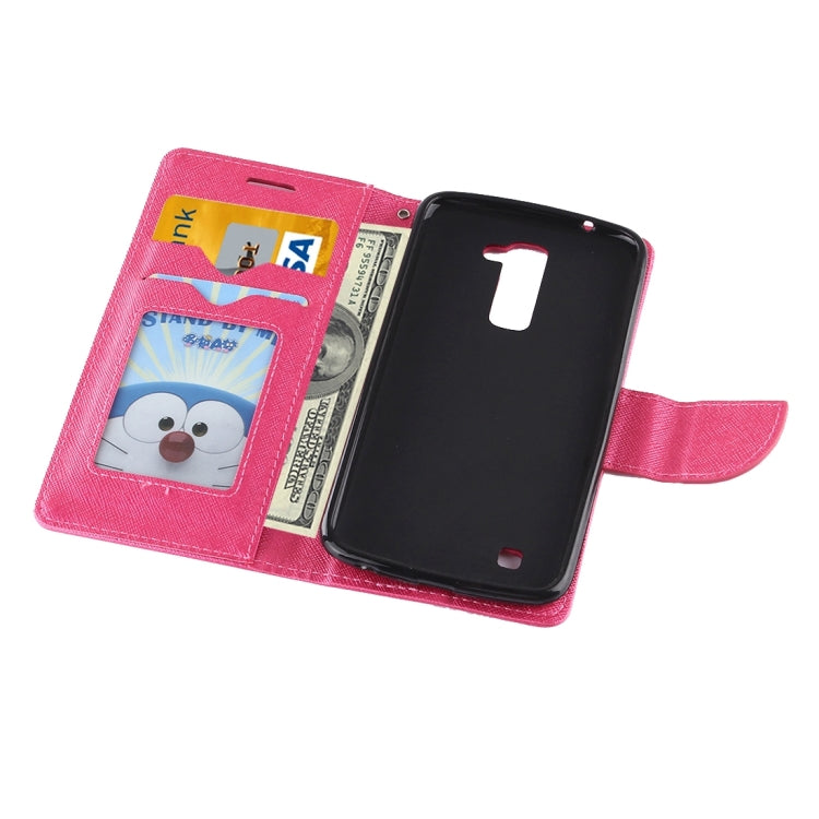 For LG K10 Cross Texture Leather Case with Holder & Card Slots & Wallet