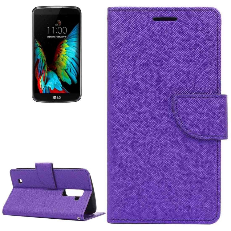 For LG K10 Cross Texture Leather Case with Holder & Card Slots & Wallet