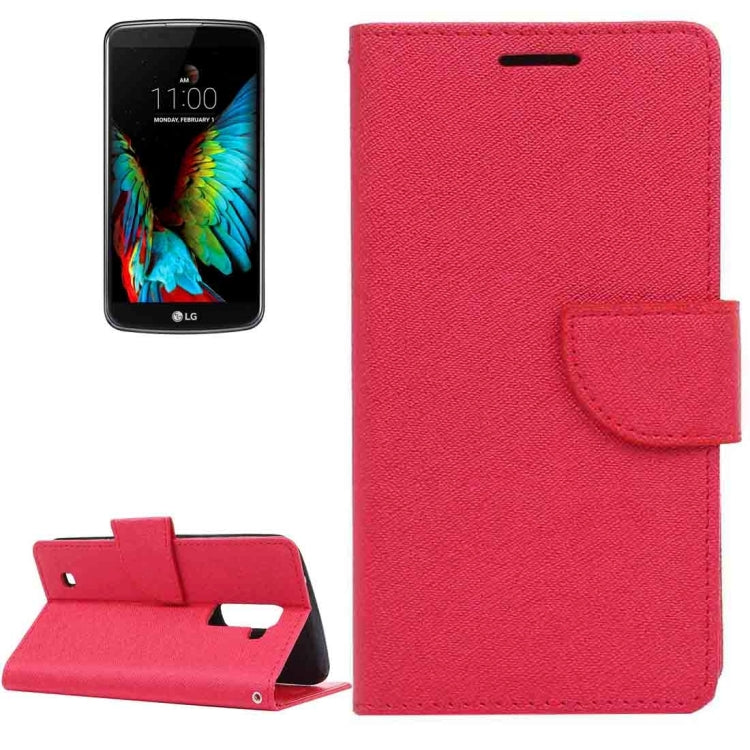 For LG K10 Cross Texture Leather Case with Holder & Card Slots & Wallet