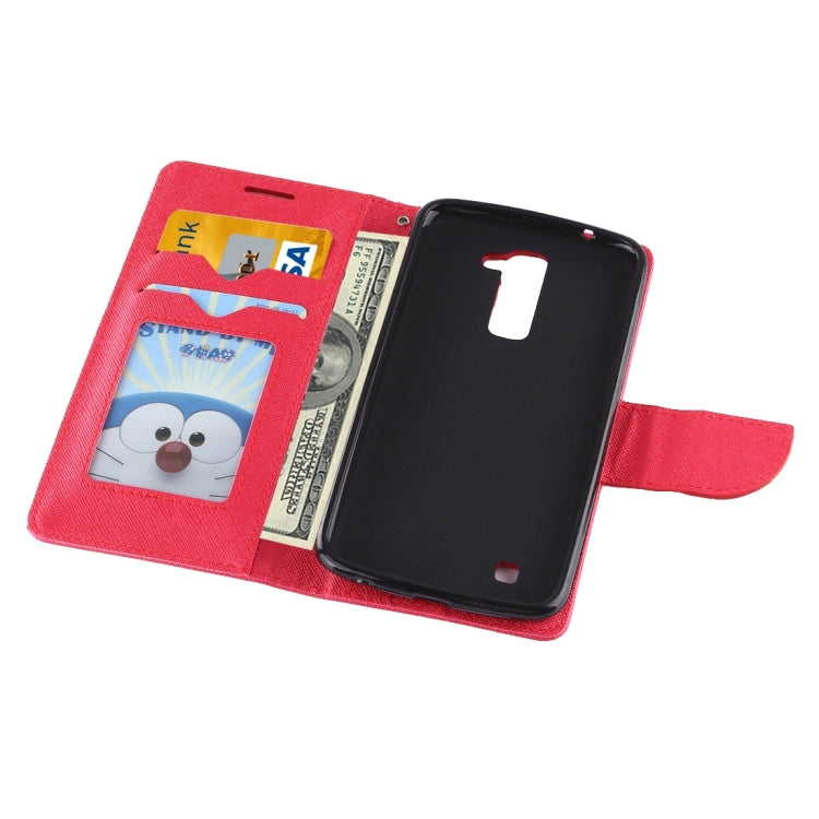 For LG K10 Cross Texture Leather Case with Holder & Card Slots & Wallet