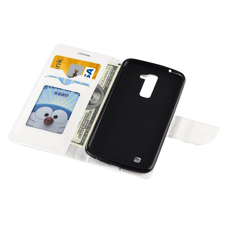 For LG K10 Cross Texture Leather Case with Holder & Card Slots & Wallet