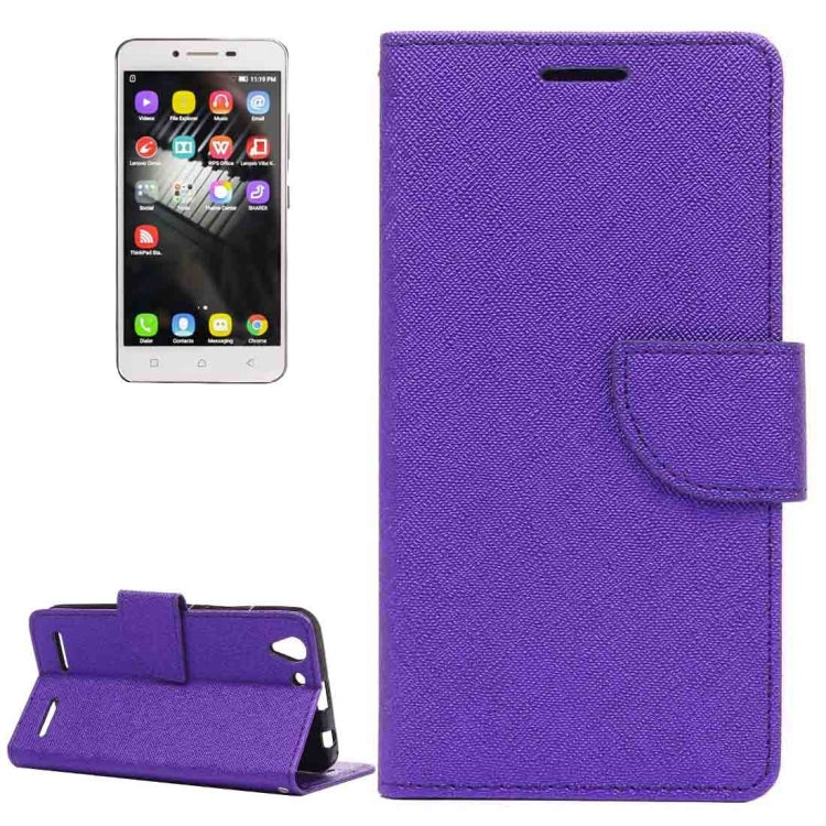For Lenovo Vibe K5 Cross Texture Leather Case with Holder & Card Slots & Wallet