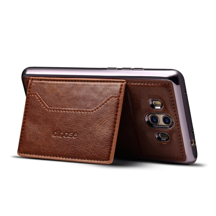 Dibase for Huawei Mate 10 Electroplating TPU Leather Texture Protective Leather Case with Holder & Card Slots & Lanyard
