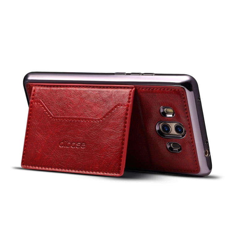 Dibase for Huawei Mate 10 Electroplating TPU Leather Texture Protective Leather Case with Holder & Card Slots & Lanyard