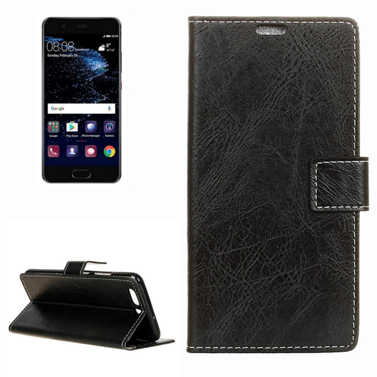 For Huawei P10 Retro Crazy Horse Texture Horizontal Flip Leather Case with Holder & Card Slots & Wallet
