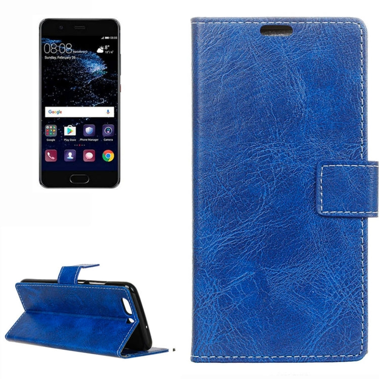 For Huawei P10 Retro Crazy Horse Texture Horizontal Flip Leather Case with Holder & Card Slots & Wallet