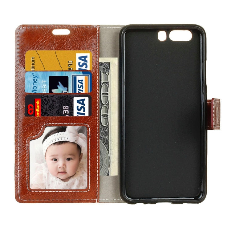 For Huawei P10 Retro Crazy Horse Texture Horizontal Flip Leather Case with Holder & Card Slots & Wallet
