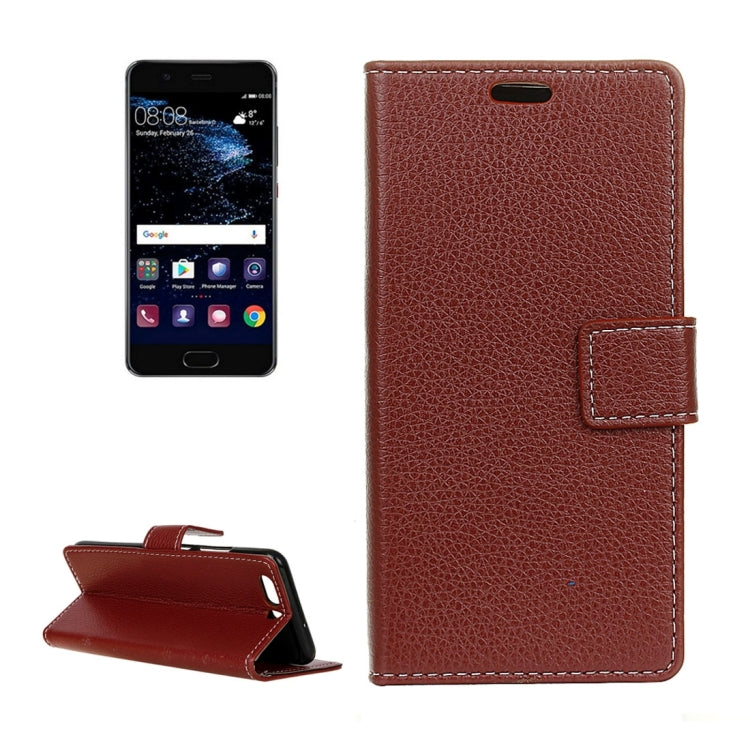 For Huawei P10 Litchi Texture Horizontal Flip Leather Case with Holder & Card Slots & Wallet