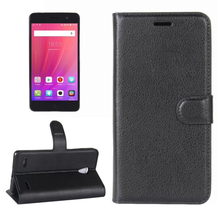 For ZTE Blade A521 Litchi Texture Horizontal Flip Leather Case with Holder & Card Slots & Wallet