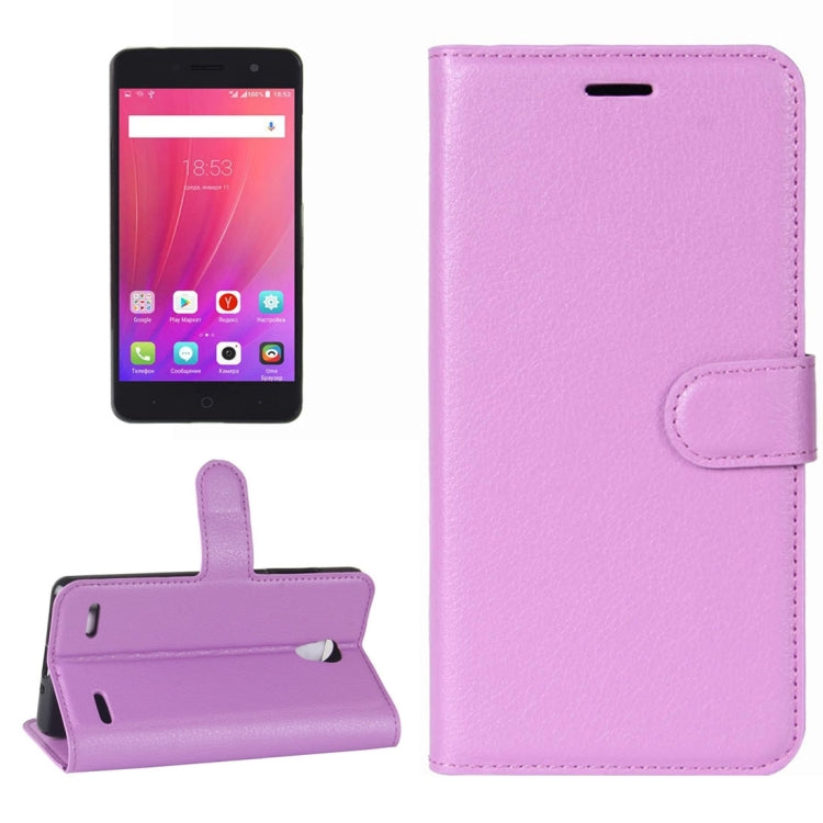 For ZTE Blade A521 Litchi Texture Horizontal Flip Leather Case with Holder & Card Slots & Wallet