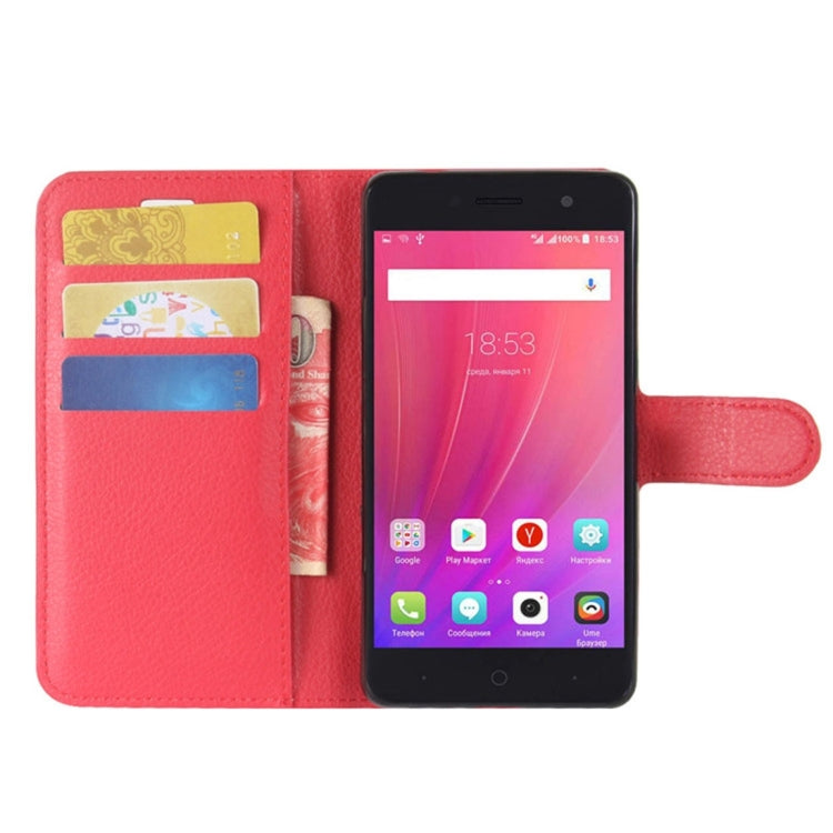 For ZTE Blade A521 Litchi Texture Horizontal Flip Leather Case with Holder & Card Slots & Wallet