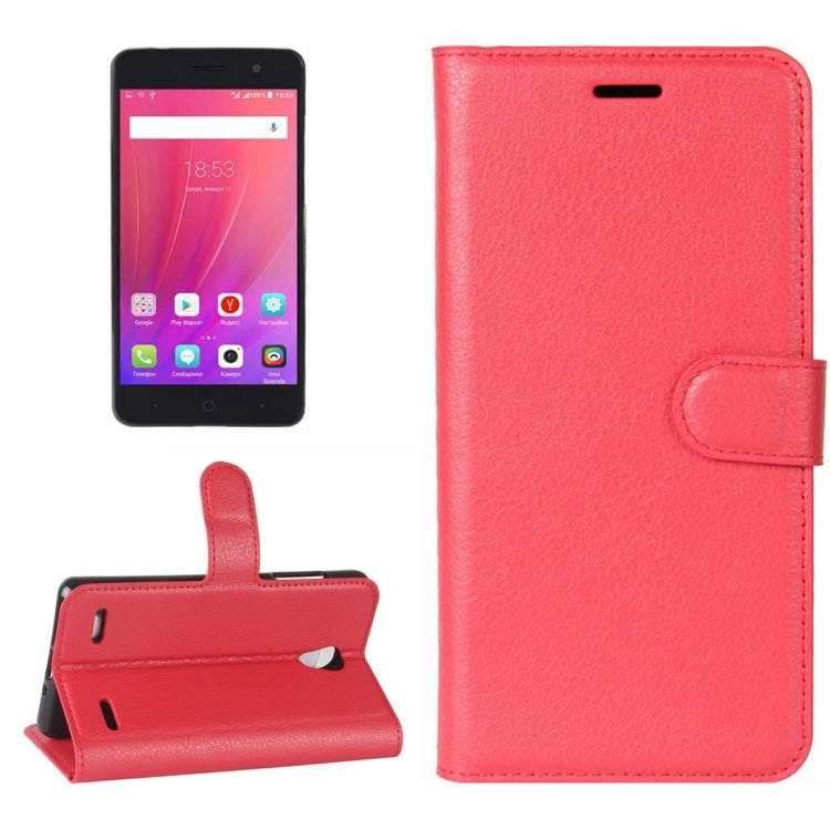 For ZTE Blade A521 Litchi Texture Horizontal Flip Leather Case with Holder & Card Slots & Wallet