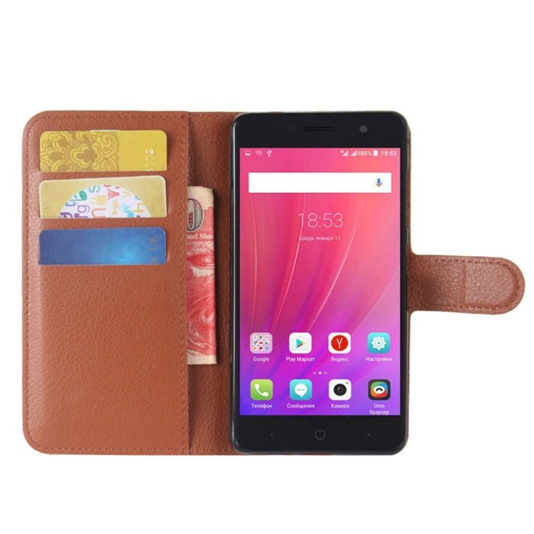 For ZTE Blade A521 Litchi Texture Horizontal Flip Leather Case with Holder & Card Slots & Wallet