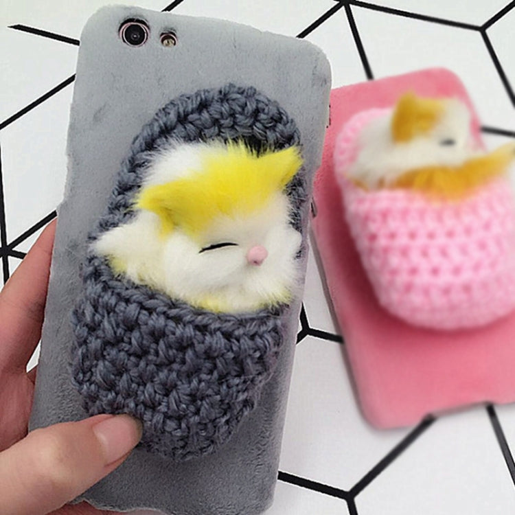 Vivo X9 3D LOVE forly Cat Squeeze Out Sound Plush Protective Back Cover Case(Grey)