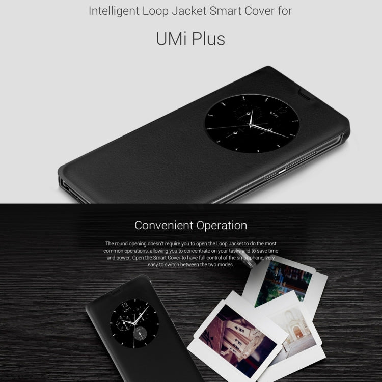 For UMI Plus (MPH1864) Horizontal Flip Smart Cover Leather Case with Call Display ID(Black)