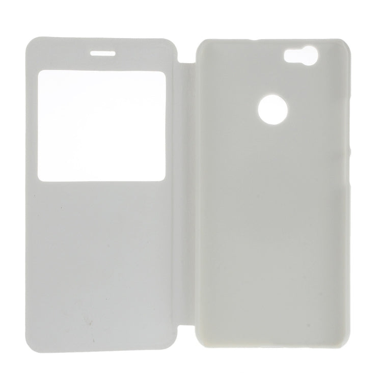 For Huawei nova Plain Weave Texture Horizontal Flip Leather Case with Holder & Call Display ID