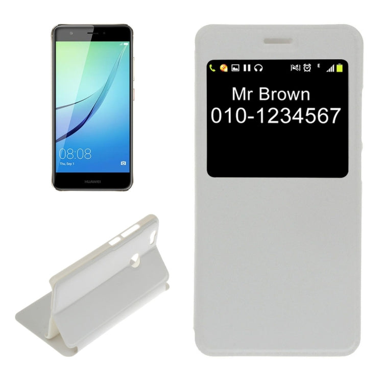 For Huawei nova Plain Weave Texture Horizontal Flip Leather Case with Holder & Call Display ID