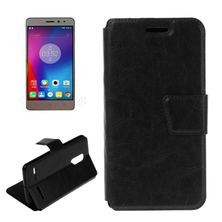 For Lenovo K6 Crazy Horse Texture Horizontal Flip Leather Case with Holder & Card Slots