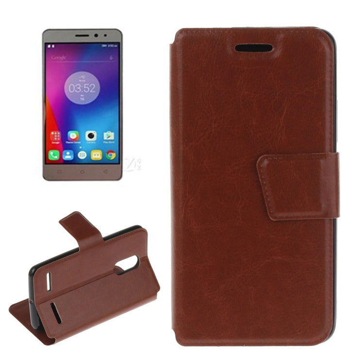For Lenovo K6 Crazy Horse Texture Horizontal Flip Leather Case with Holder & Card Slots