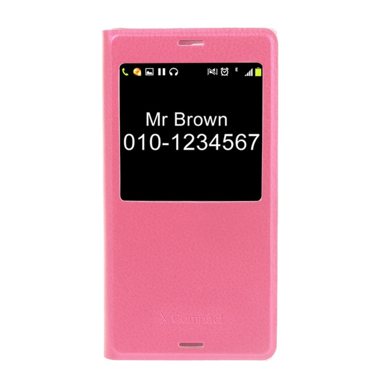 For Sony Xperia X Compact Litchi Texture Horizontal Flip Leather Case with Call Display ID