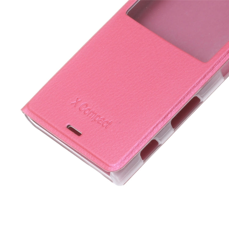 For Sony Xperia X Compact Litchi Texture Horizontal Flip Leather Case with Call Display ID