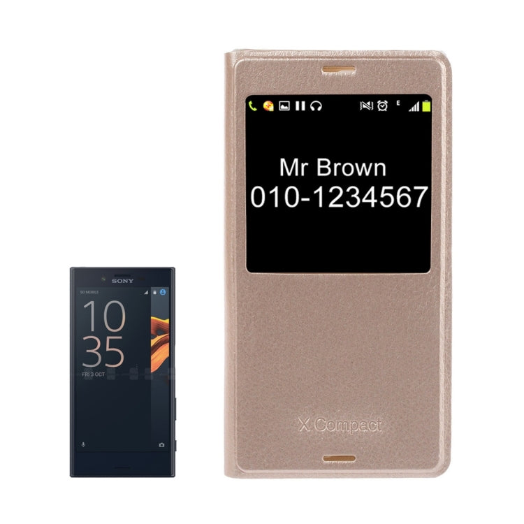 For Sony Xperia X Compact Litchi Texture Horizontal Flip Leather Case with Call Display ID