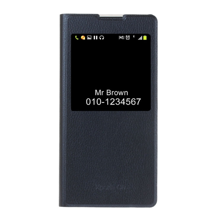 For Sony Xperia C6 Litchi Texture Horizontal Flip Leather Case with Call Display ID