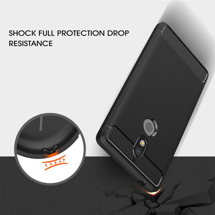 For Nokia 7 Brushed Carbon Fiber Texture TPU Shockproof Anti-slip Soft Protective Back Cover Case