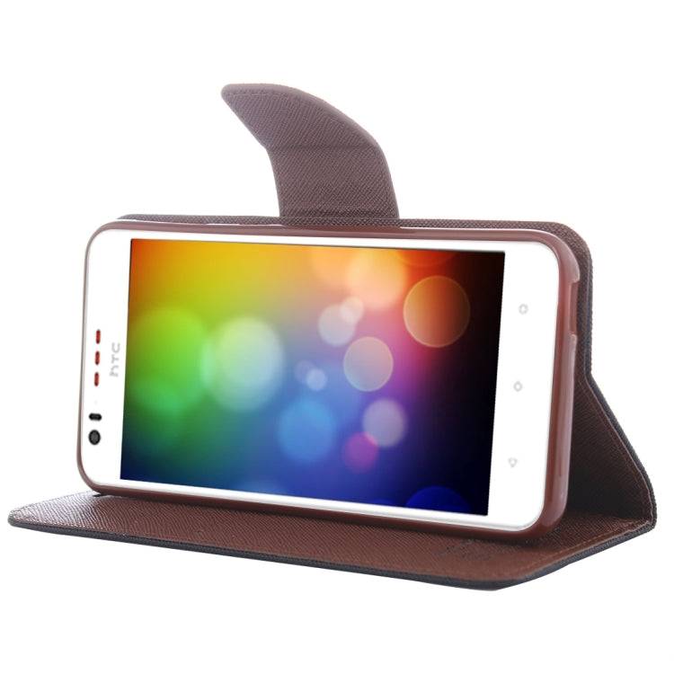 For HTC Desire 530 Cross Texture Horizontal Flip Leather Case with Magnetic Buckle & Holder & Card Slots & Wallet