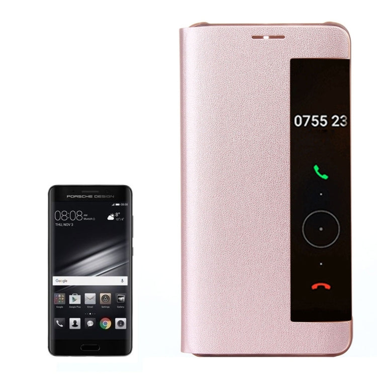 For Huawei Mate 9 Pro Porsche Design Litchi Texture Horizontal Flip Leather Case with Call Display ID & Sleep / Wake-up Function