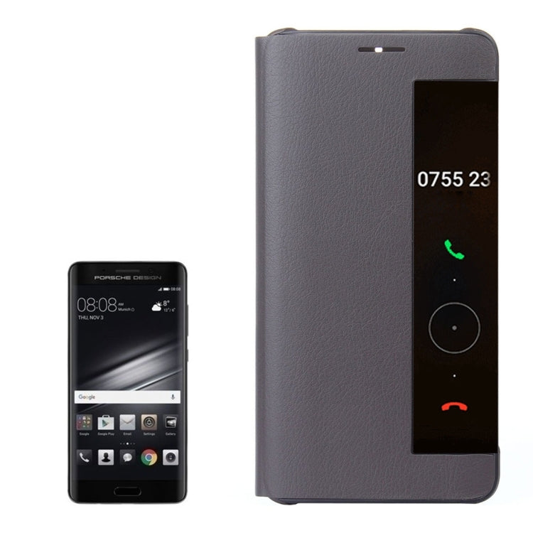 For Huawei Mate 9 Pro Porsche Design Litchi Texture Horizontal Flip Leather Case with Call Display ID & Sleep / Wake-up Function