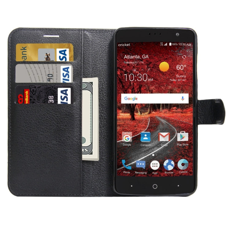 For ZTE Grand X 4 Litchi Texture Horizontal Flip Leather Case with Holder & Card Slots & Wallet
