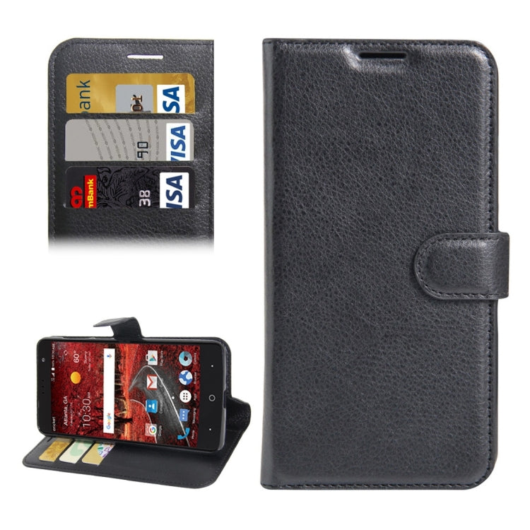 For ZTE Grand X 4 Litchi Texture Horizontal Flip Leather Case with Holder & Card Slots & Wallet