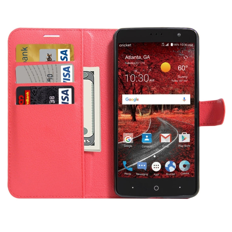 For ZTE Grand X 4 Litchi Texture Horizontal Flip Leather Case with Holder & Card Slots & Wallet