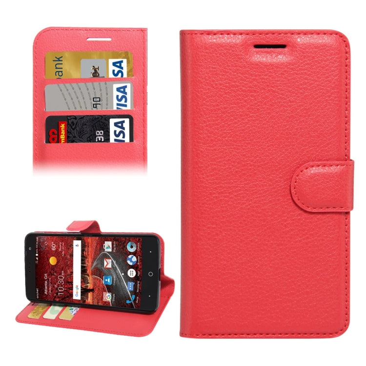 For ZTE Grand X 4 Litchi Texture Horizontal Flip Leather Case with Holder & Card Slots & Wallet