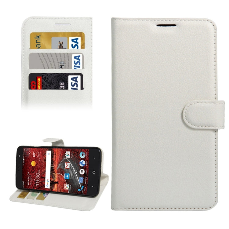 For ZTE Grand X 4 Litchi Texture Horizontal Flip Leather Case with Holder & Card Slots & Wallet