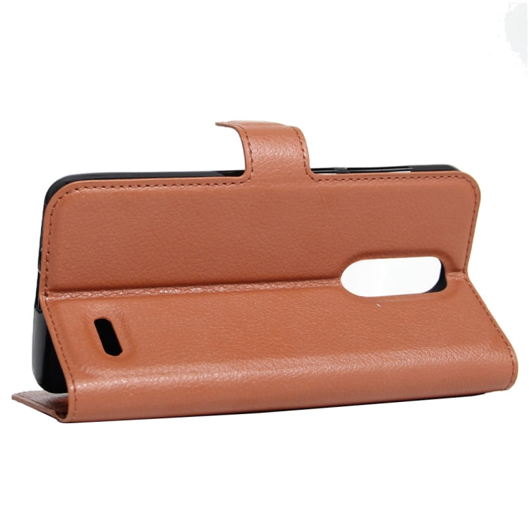 For ZTE Grand X 4 Litchi Texture Horizontal Flip Leather Case with Holder & Card Slots & Wallet