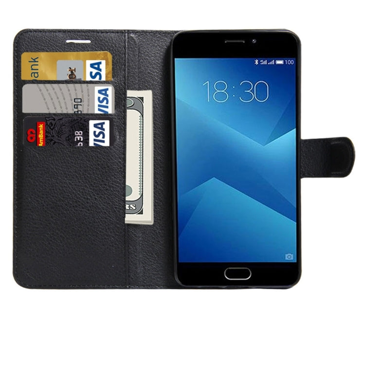 For Meizu M5 Note Litchi Texture Horizontal Flip Leather Case with Holder & Card Slots & Wallet