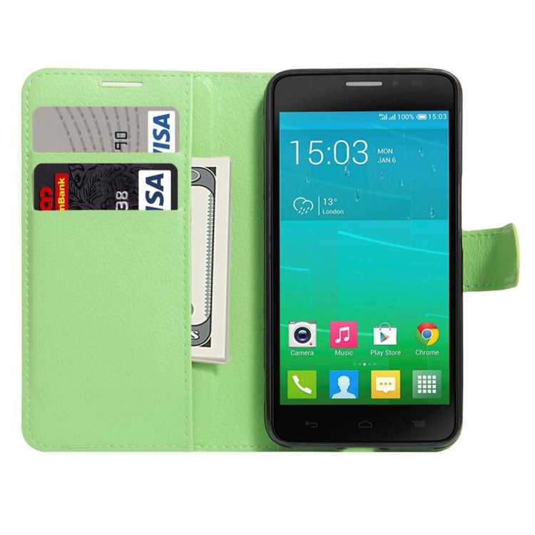 For Alcatel One Touch Idol X+ / 6043D Litchi Texture Horizontal Flip Leather Case with Holder & Card Slots & Wallet