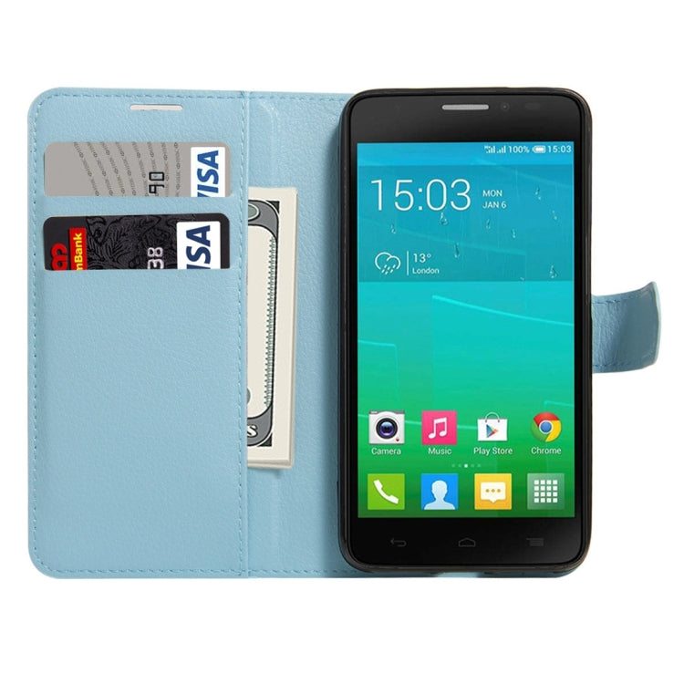 For Alcatel One Touch Idol X+ / 6043D Litchi Texture Horizontal Flip Leather Case with Holder & Card Slots & Wallet
