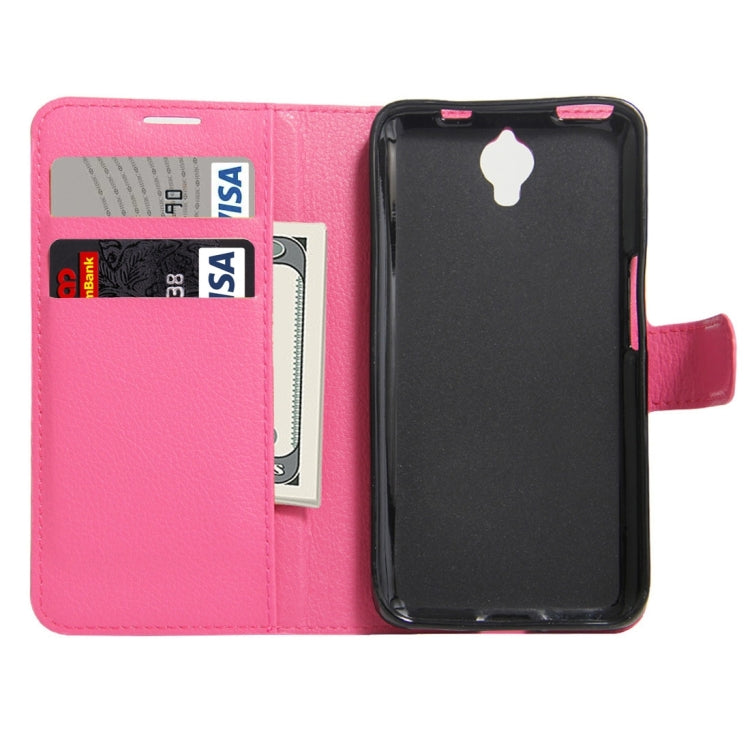 For Alcatel One Touch Idol X+ / 6043D Litchi Texture Horizontal Flip Leather Case with Holder & Card Slots & Wallet