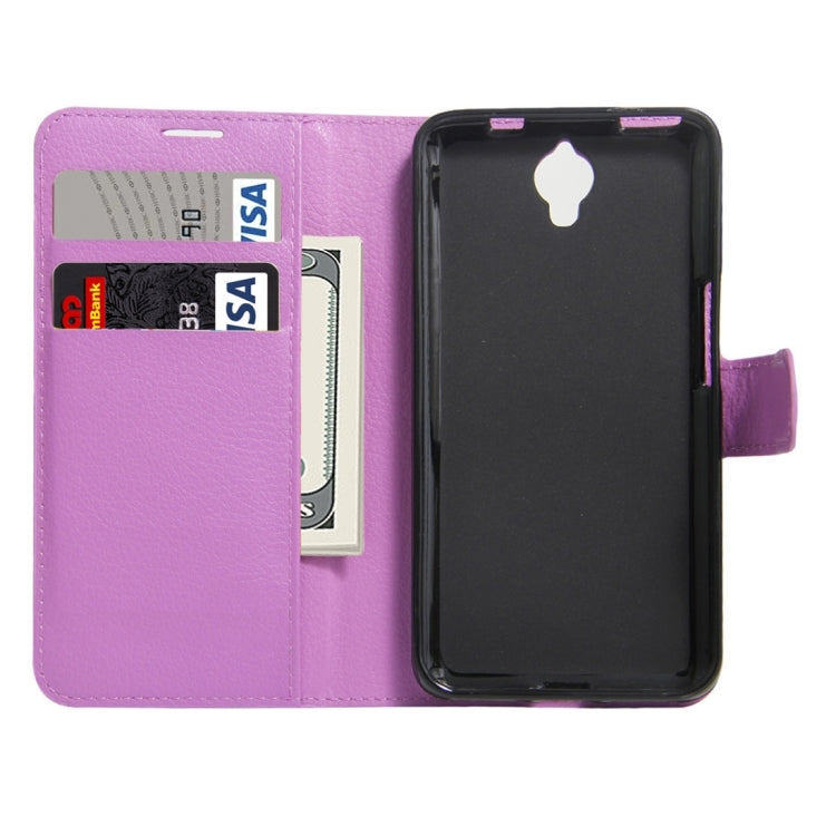 For Alcatel One Touch Idol X+ / 6043D Litchi Texture Horizontal Flip Leather Case with Holder & Card Slots & Wallet