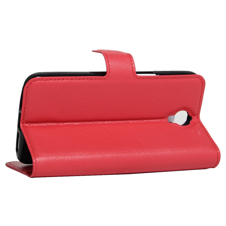 For Alcatel One Touch Idol X+ / 6043D Litchi Texture Horizontal Flip Leather Case with Holder & Card Slots & Wallet