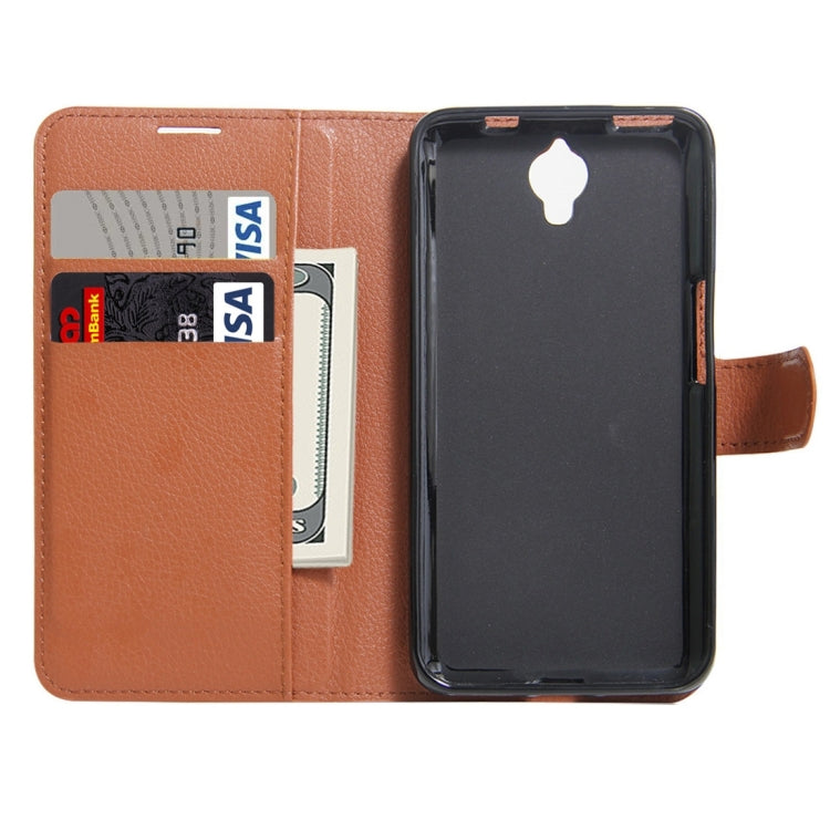 For Alcatel One Touch Idol X+ / 6043D Litchi Texture Horizontal Flip Leather Case with Holder & Card Slots & Wallet